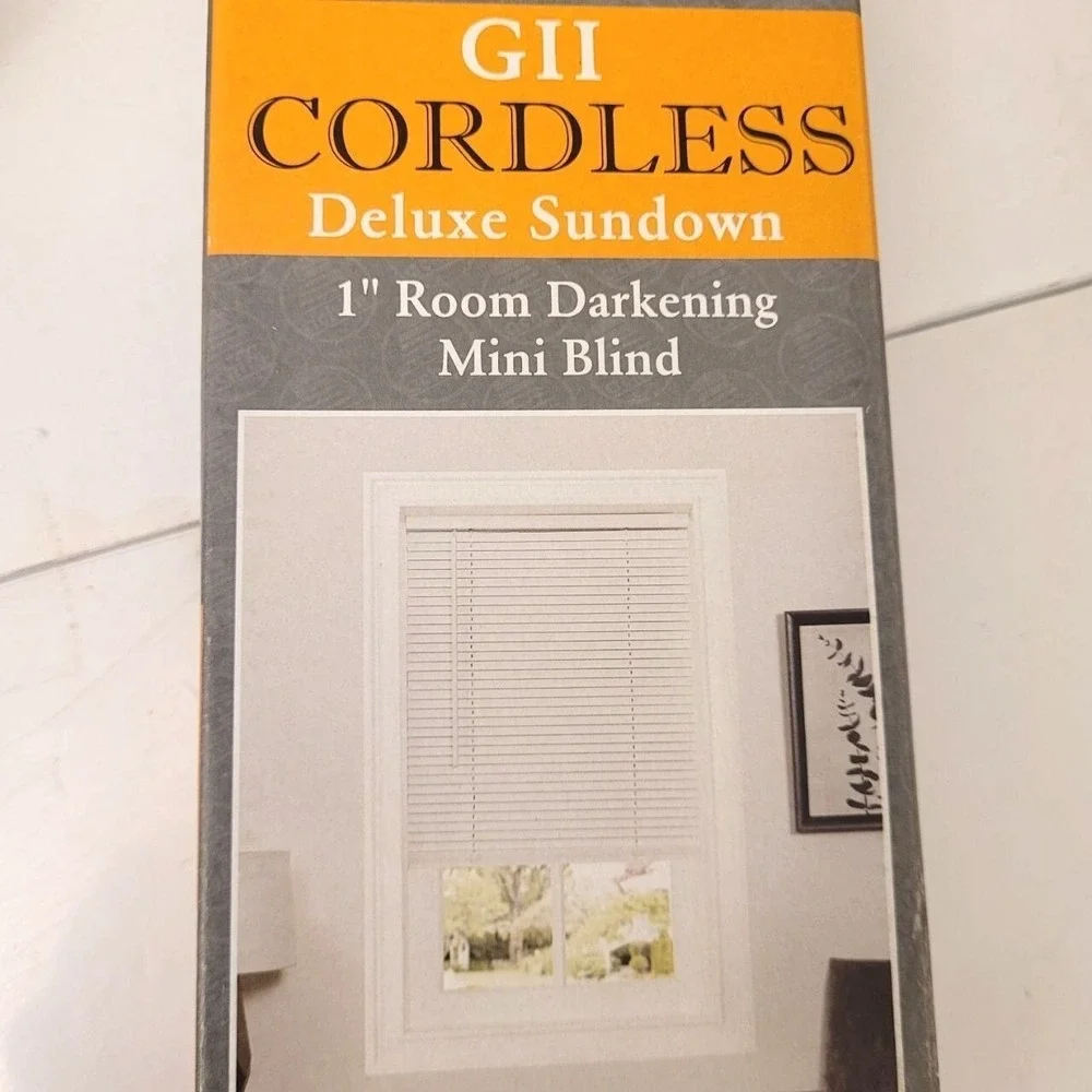 Achim GII Deluxe Sundown Cordless Mini Blind 29x64 White Room Darkening 1
